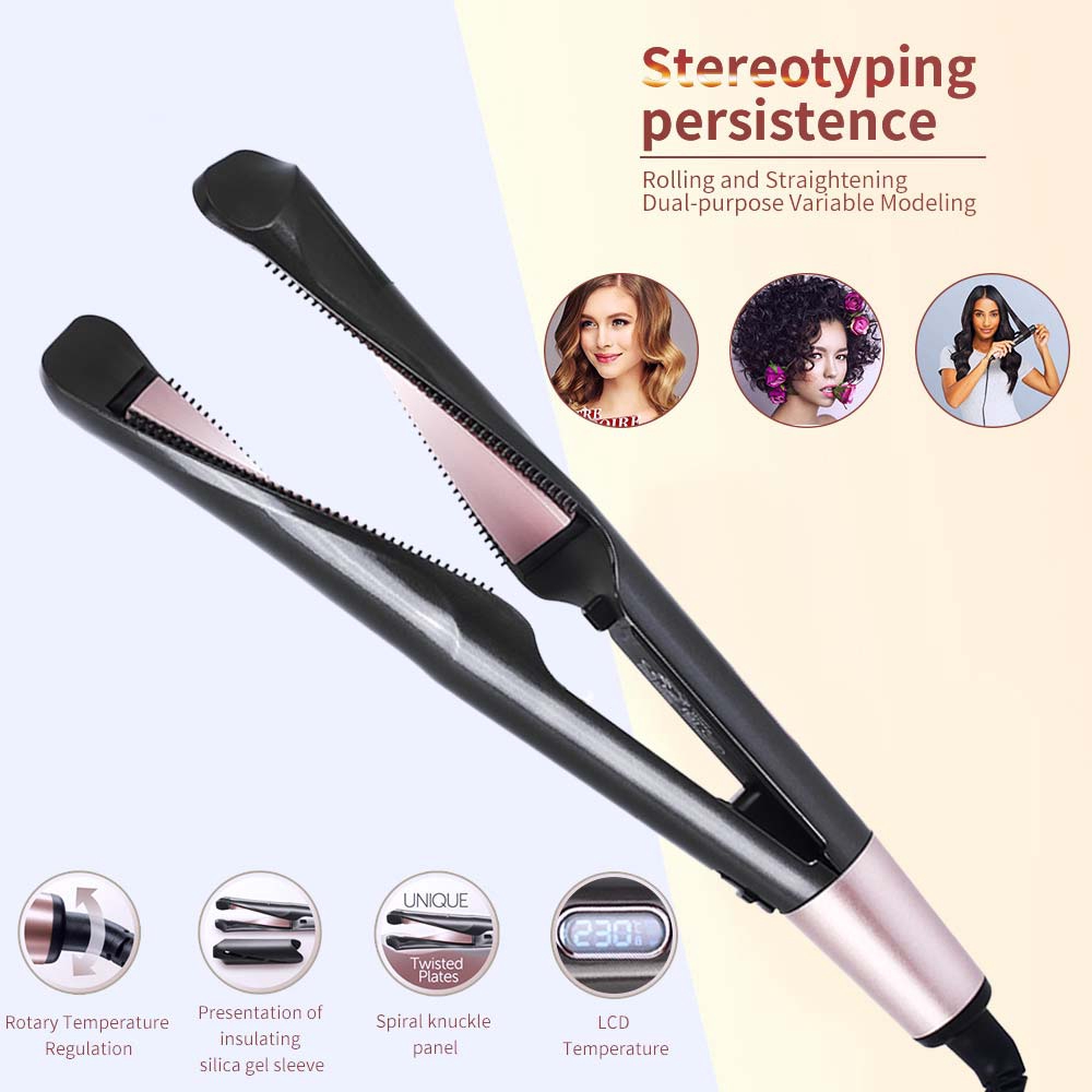 hair straightener & curler 2 in 1