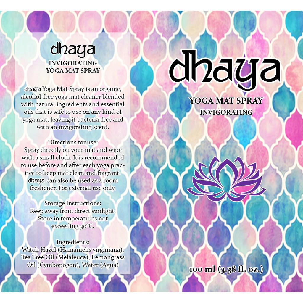 Dhaya Yoga Mat Anti Bacterial Spray Invigorating Shopee