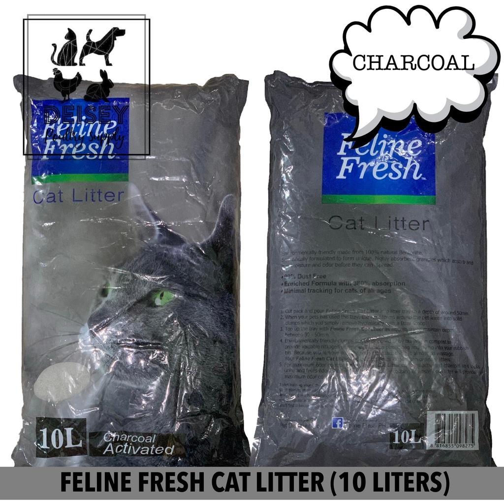 FELINE FRESH CAT LITTER CHARCOAL SCENT CAT SAND (10 LITERS) Shopee