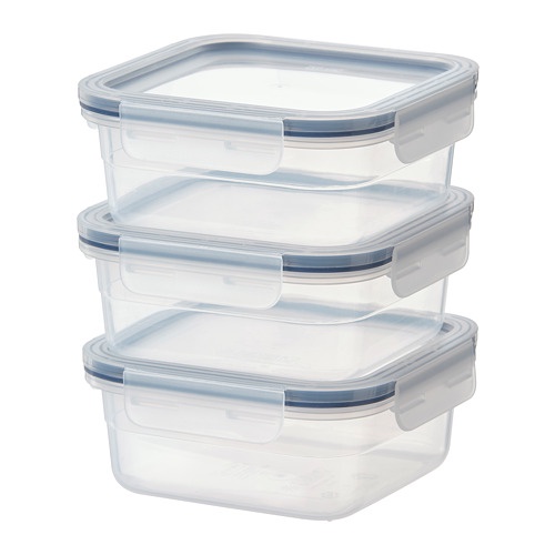 3 pcs Food Container, Rectangular / Plastic, 750 ml | Shopee Philippines