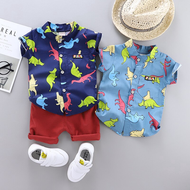 Summer Kids Clothes Set Baby Boy Short Sleeve Dinosaur T Shirt Pant 2pcs Casual Outfit Summer Cute Set Shopee Philippines - blue dino hat roblox outfit