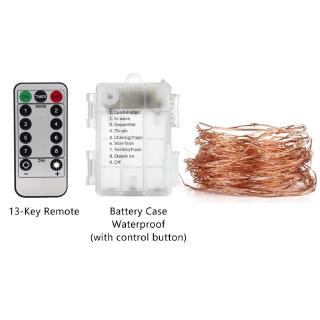 10M 100LED copper Wire Battery LED String Light with Remote Controller For party Fairy Light #5