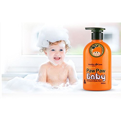 healthy care all natural paw paw baby shampoo wash 500ml