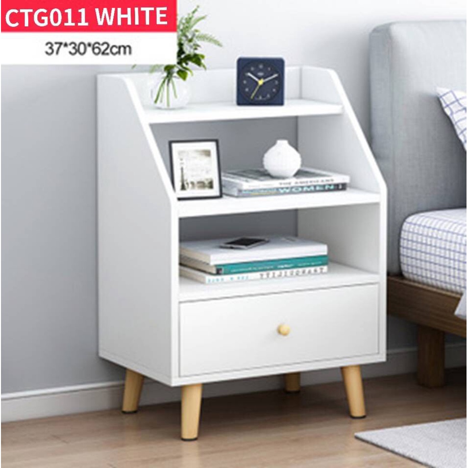 Modern Wooden Elegant Bedside Table Nightstand Coffee Side Table with 1