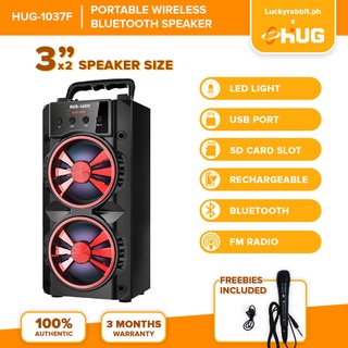 HUG-1037F Portable LED Wireless Bluetooth Speaker with FREE Microphone