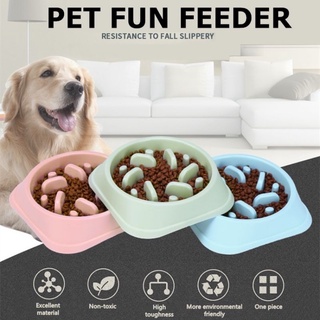 Pet Dog Cat Fun Interactive Slow Bowl Feeder Plastic Pet Feeder Slow Eating Puppy Feeding Slow Down