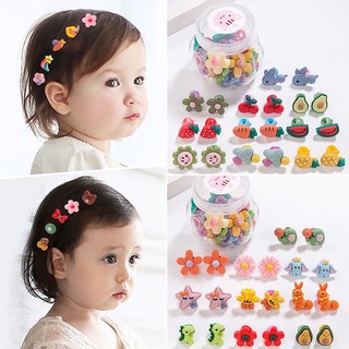 HJ 20PCS/BOX Korean Child Baby Personality Hairpin Clips Rabbit Flower Mickey Crown Love Bears Clip