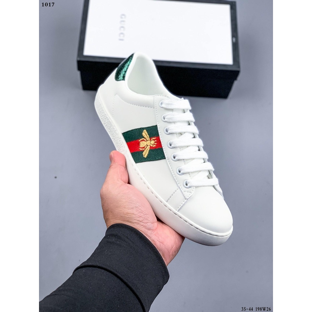 Gucci Gucci Gucci small white shoe shoes small honeybee rice printing Gucci  Gucci s cozy fashionable | Shopee Philippines