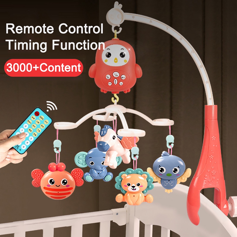 Baby Musical Crib Mobile With Hanging Rotating Toys Remote Control