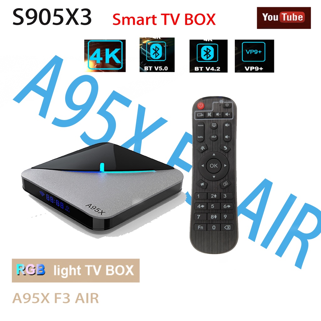 A95X F3 AIR S905X3 Android smart tv box 2.4g&5g WiFi RGB light Shopee
