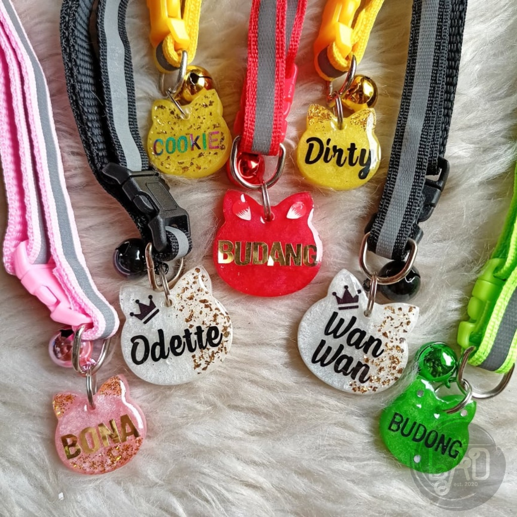 【Ready Stock】▪ﺴCustomized Resin Dog and Cat NAMETAG - with collar #5
