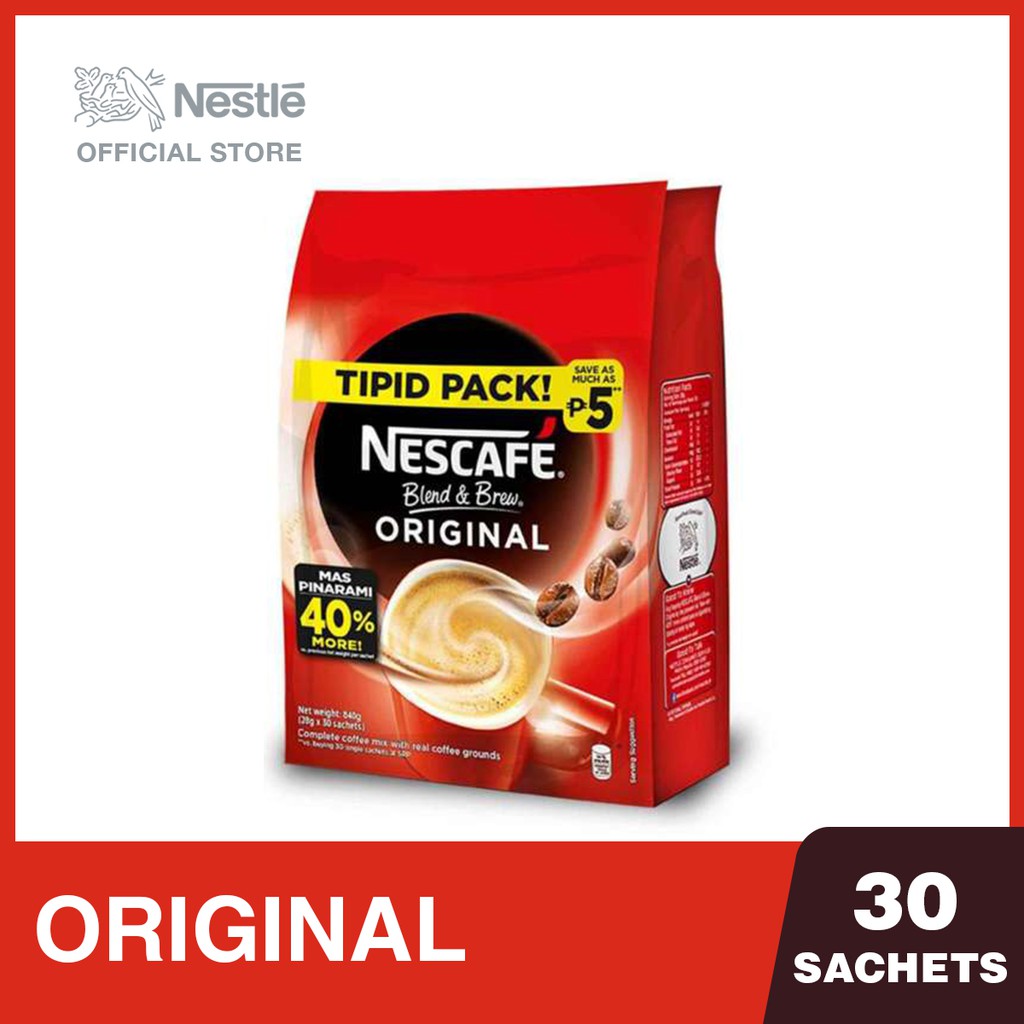 Nescafe Original 3in1 Coffee 28g Pack of 30 Sachets Shopee
