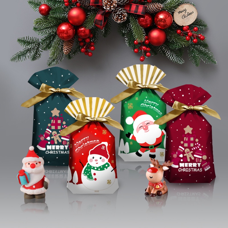 5Pcs New Year 2022 Christmas Candy Packaging Santa Gift Bag Xmas Plastic Bag Christmas Decorations For Home Navidad 2021 Gift | Shopee Philippines