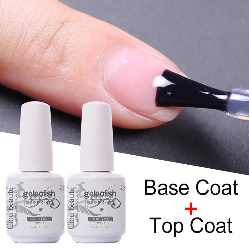 No Wipe Top Coat Base Coat Primer UV Gel Nail Art Tips Manicure Gel Nail  Polish Color Gel Polish esm | Shopee Philippines