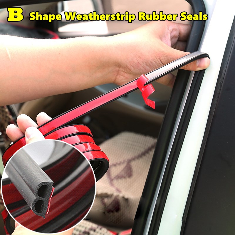 20M B-shape Window Door Rubber Seal Strip Hollow Weatherstrip For Car Motor 