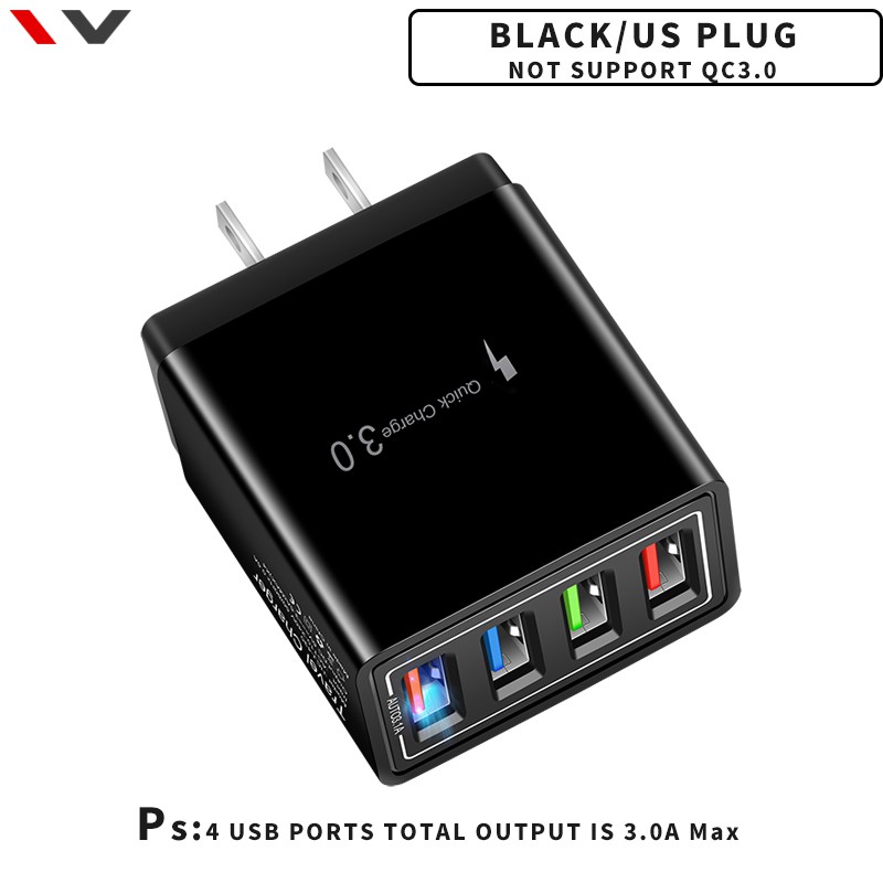 【USB Charger&Adapter】US plug for Philippines 4 USB Ports Charger