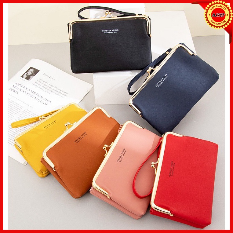 Korea New Forever Young Ladies Long Leather Wallet #GC3026 | Shopee ...