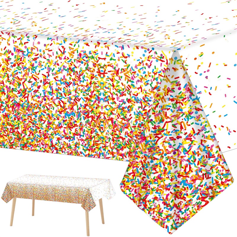 Confetti Sprinkles Birthday Tablecloths Plastic Disposable Table Covers Wedding Bachelorette