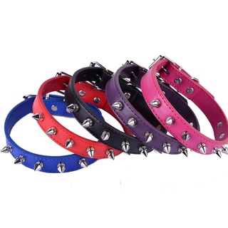 Spikes Studded Dog Collars for Small Dogs Puppy Accessories Pet Products Adjustable Buckle Synthetic Dog Supplies