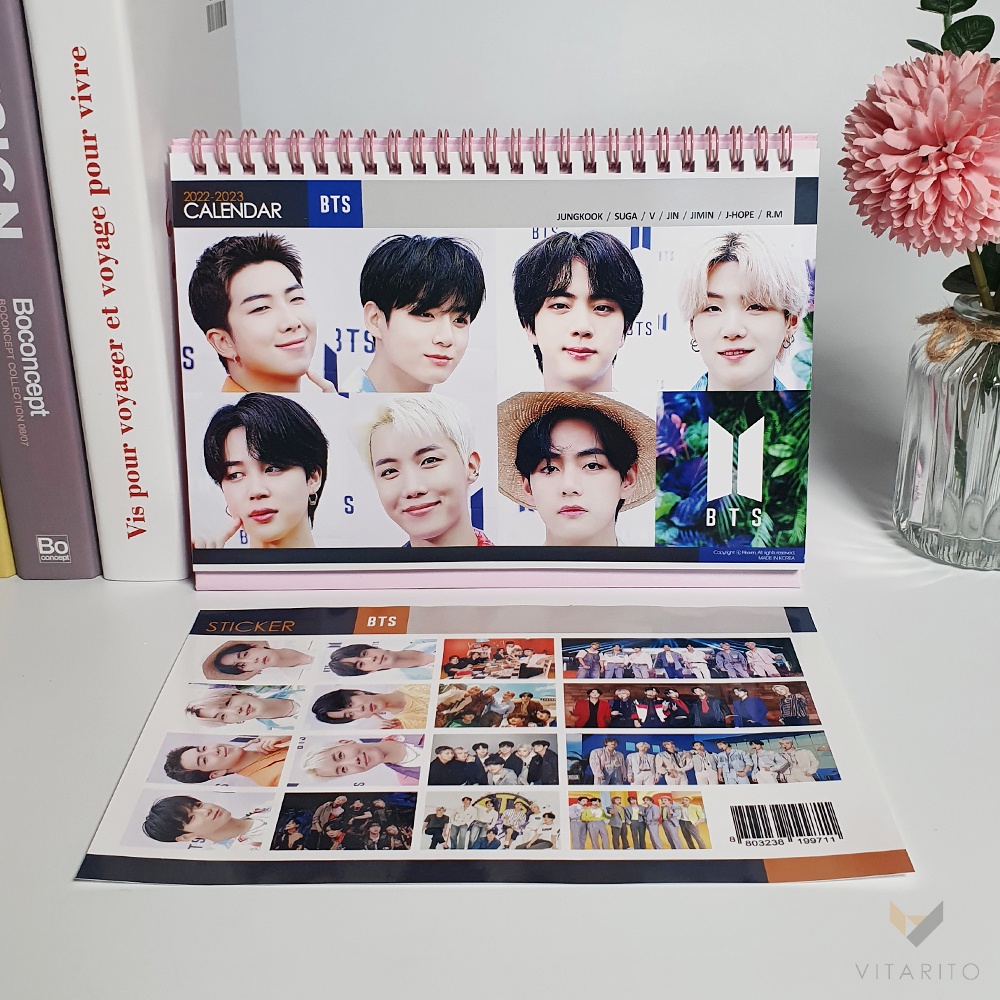 JIMIN 2022-2023 New BTS Desk Calendar with Stickers Set