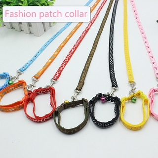 Pet leash, thick applique with bells, small dog collar with dog chain, dog rope, cat rope 1.0 width