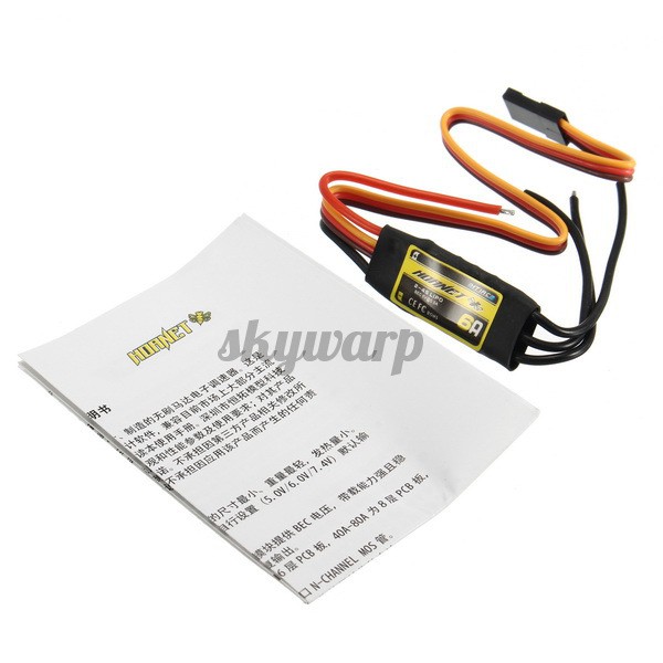 Htirc Hornet Series 6A 2-4S Brushless ESC With 5V//0.5A BEC For RC Airplane