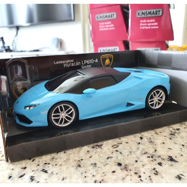 blue toy lamborghini