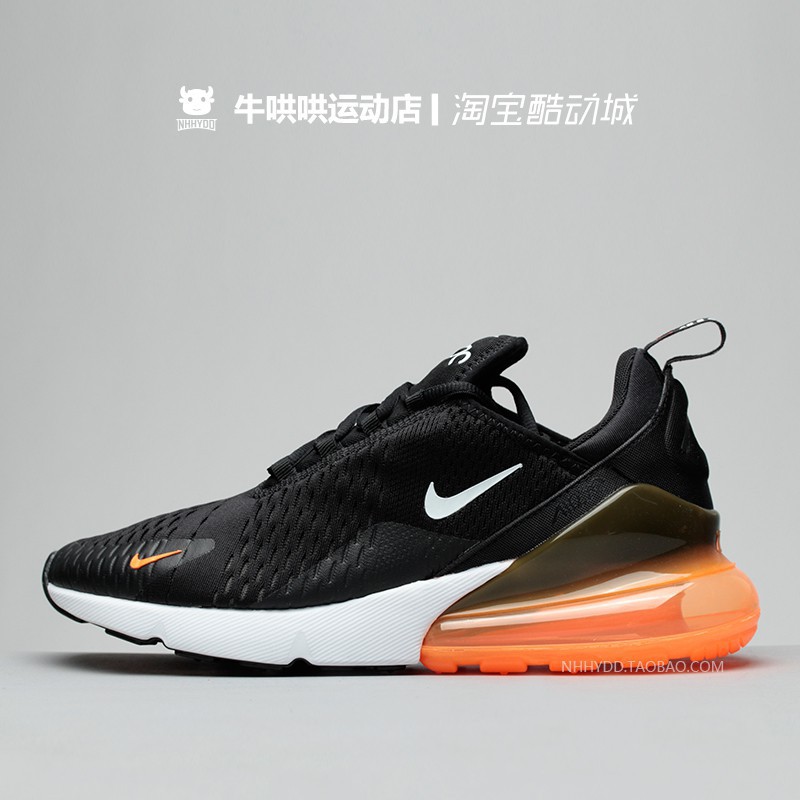 black and orange nike running shoes