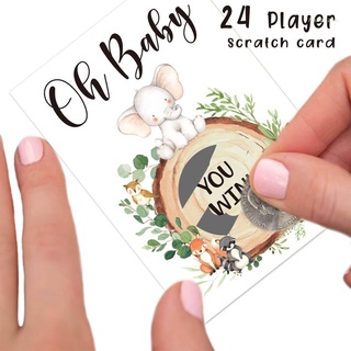 haha Baby Shower Scratch Off Game Card Set Gender Neutral Boy Girl Gift Supplies for Infant Toddler Funny Palying Game
