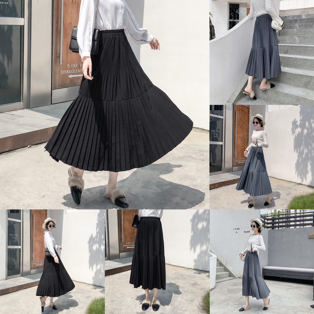 women's pleated maxi skirts