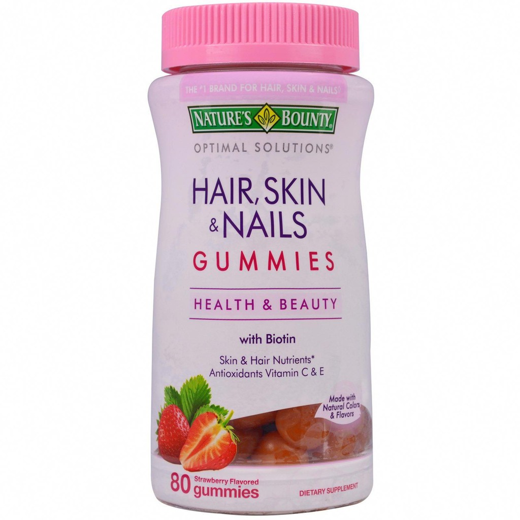 Nature S Bounty Optimal Solutions Hair Skin Nails Strawberry
