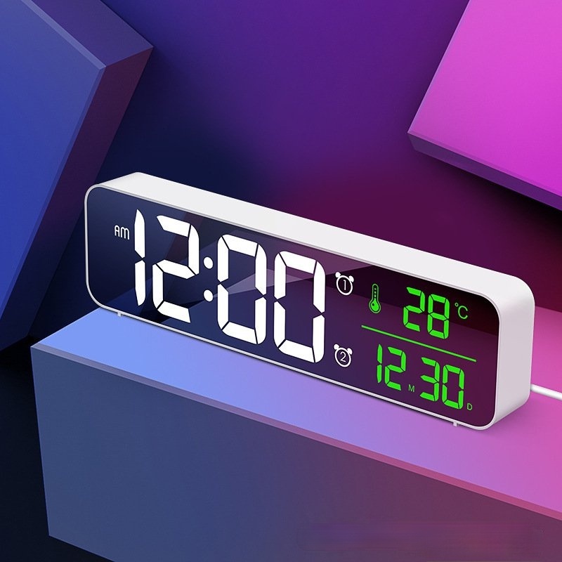Snooze Lightemitting Desk Clock/wall Clock Mirror LED Music Clock / LED Digital Alarm Clock