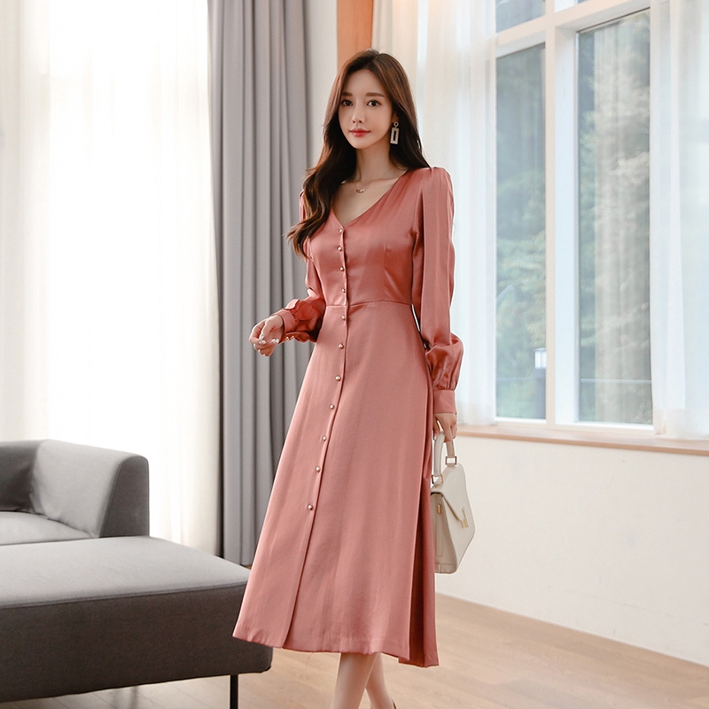 silky long dress