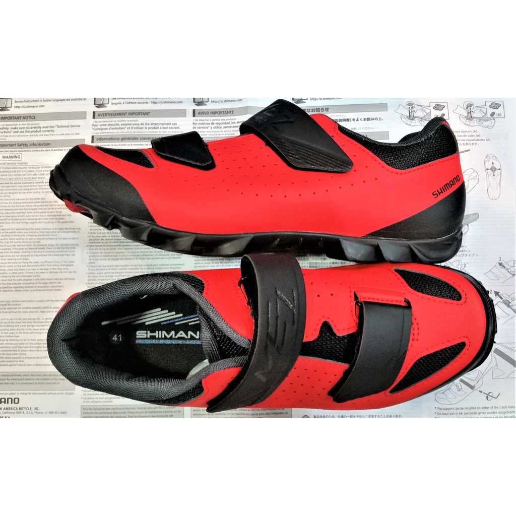 red shimano cleats