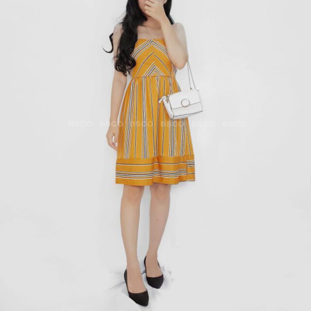 yellow striped dress