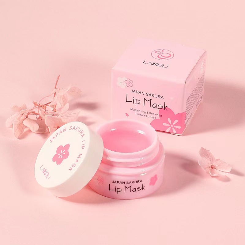 LAIKOU Sakura Lip Mask Sleeping Night Lip Balm Cherry Blossoms Balm ...