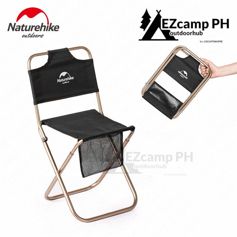 Naturehike Folding Mini Camping Chair Stool with Backrest 80KG Max Load