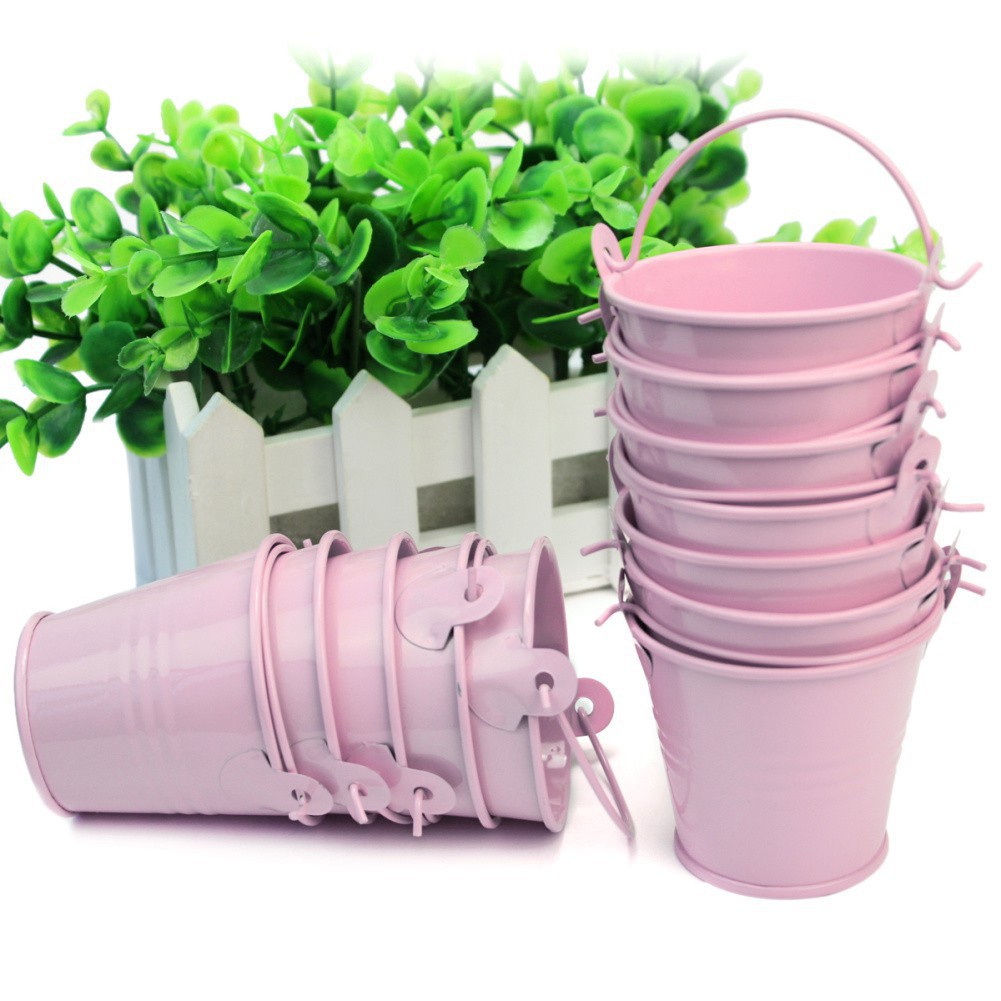 colored pails buckets