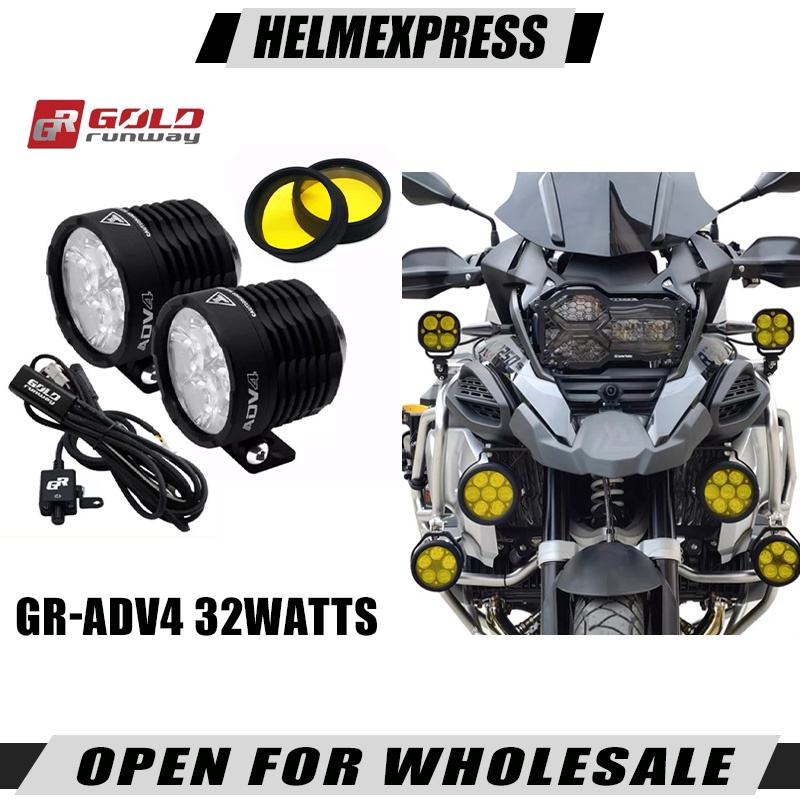 GOLD RUNWAY GRADV4 32W LED Auxiliary Motorcycle Fog Lights Trail
