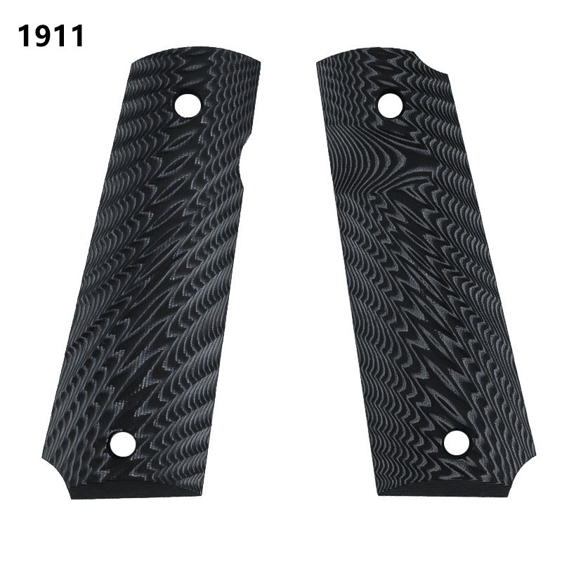 Oneloveits New Custom 2 Pcs 1911 Grips Handle G10 Material Wavy Shape