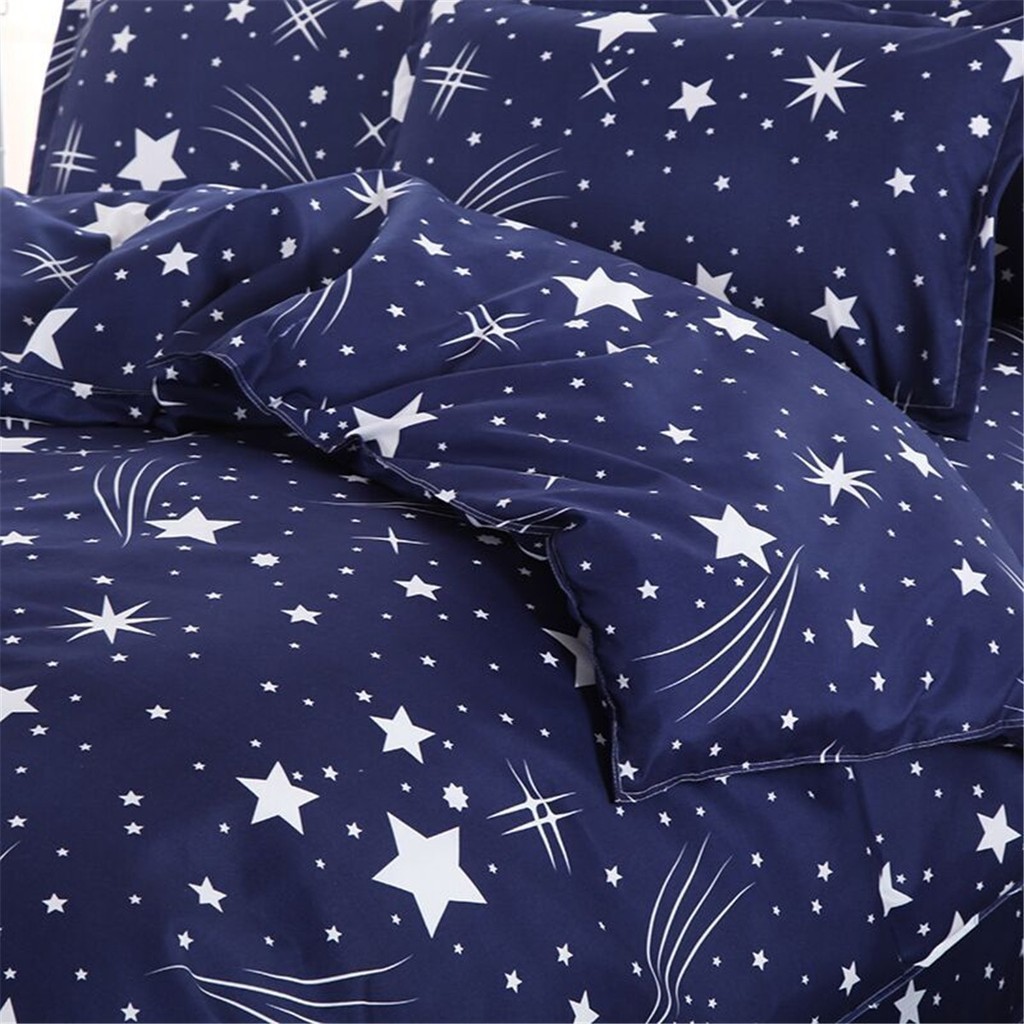 Lila Ready 4pcs Bedding Set Stars Duvet Cover Flat Sheet Pillow