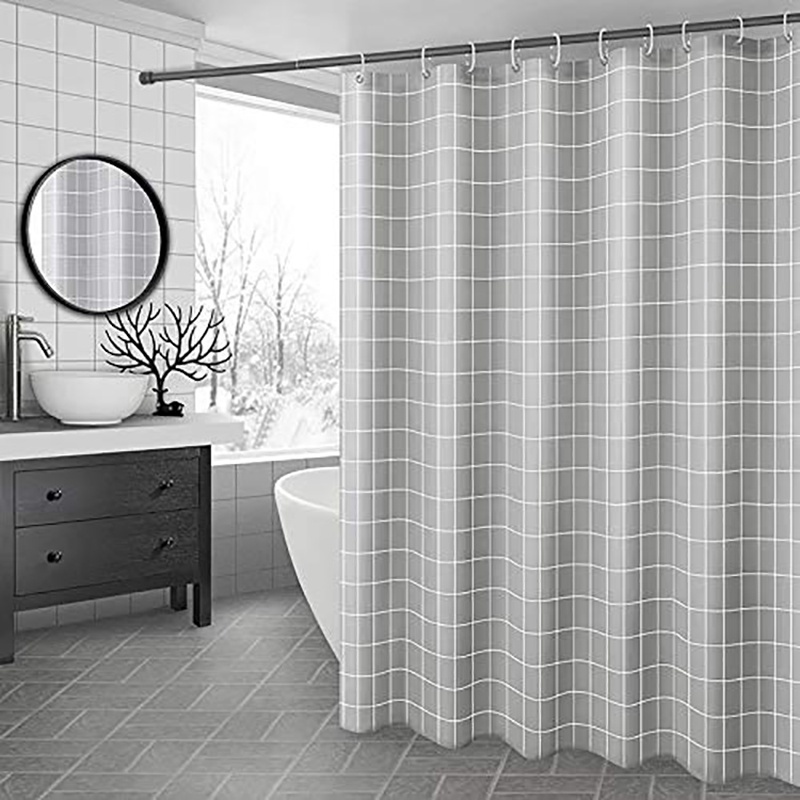 Shower Curtain Thicken Checd, Bathroom Shower Curtains Sets