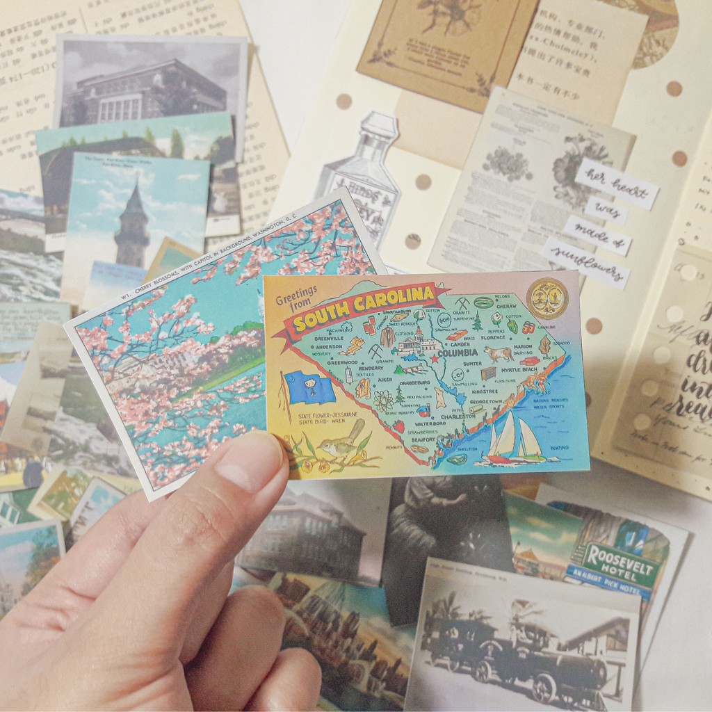 30 pcs. Postcards Around the World Stickers for Journaling (COD