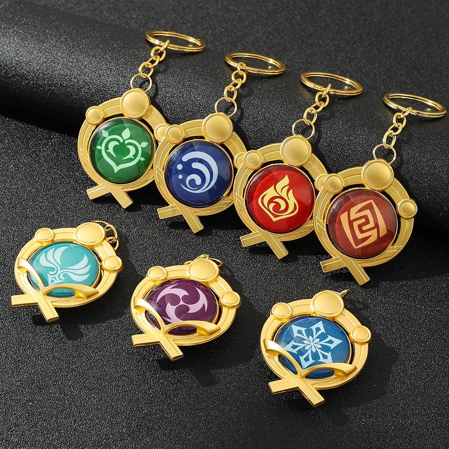 Anime Genshin Impact Keychain Element Vision God's Eye Mondstadt Liyue