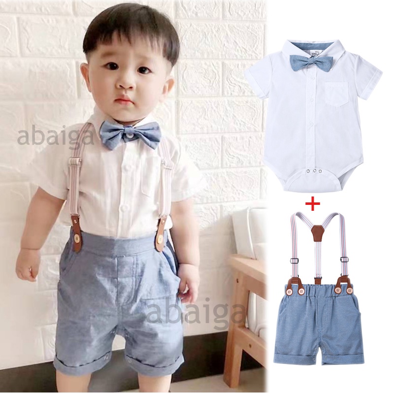 Baptismal Baby Boy Set Gentleman Boss Formal Suit Christening Clothes