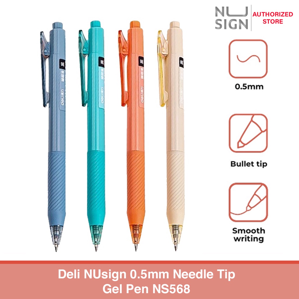 Deli NS568 NuSign 0.5mm Needle Tip Gel Pen 1PC [79NS568] Shopee