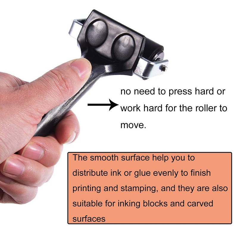 2PCS Rubber Brake Roller Soft Rubber Brake, Rubber Drum Paint Brush Ink Applicator Art Craft Oil Painting Tools