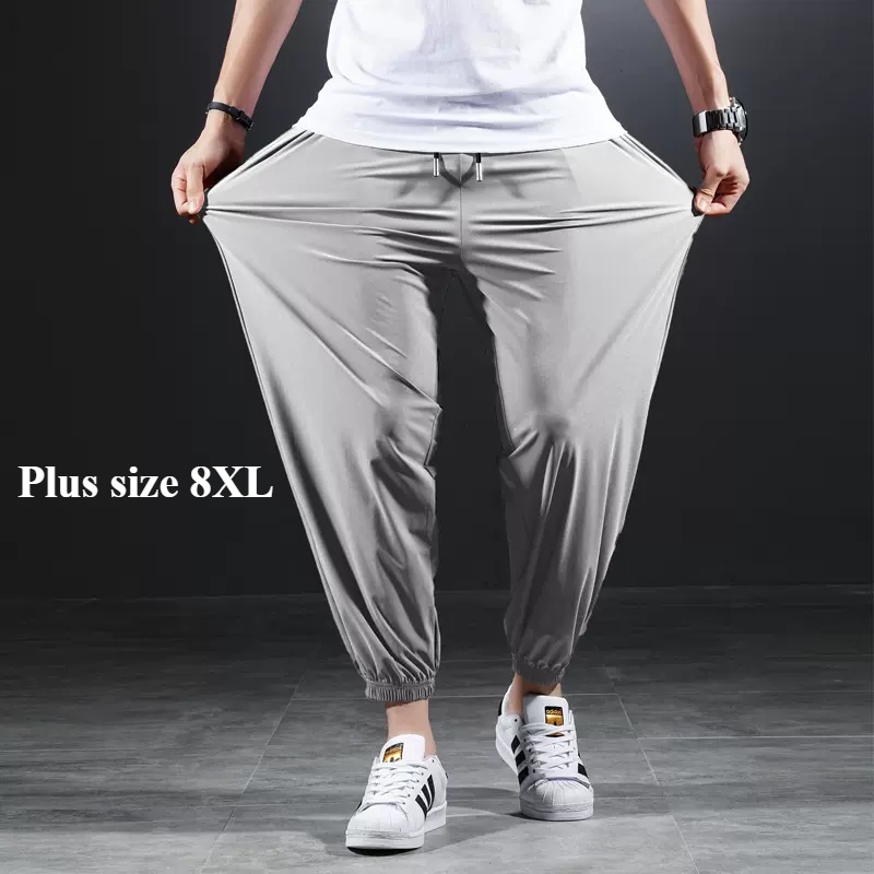 Airflexion Men's Stretch Pants - Ice Silk Pull-On Casual Trousers, Wrinkle-Resistant & Quick Dry