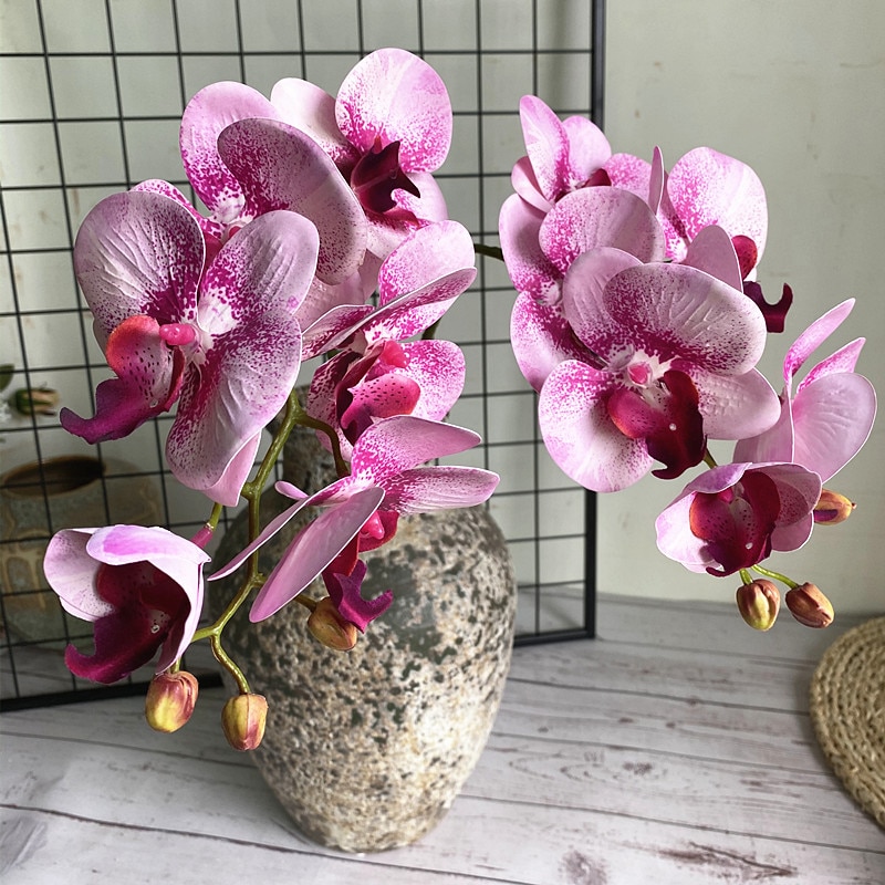 1Pcs Real Touch Orchid Branch Artificial Flowers Fake Butterfly Orchid