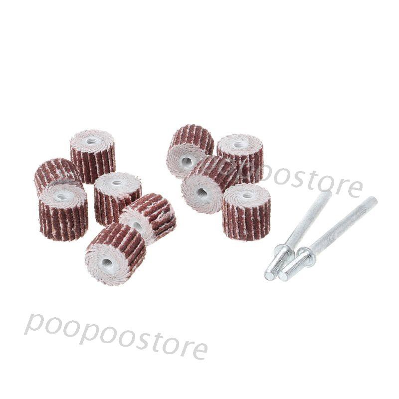 PO 12pcs 240 Grit Sanding Flap Wheel Sand Paper Dremel Rotary Die Grinder Drill Bit Shopee